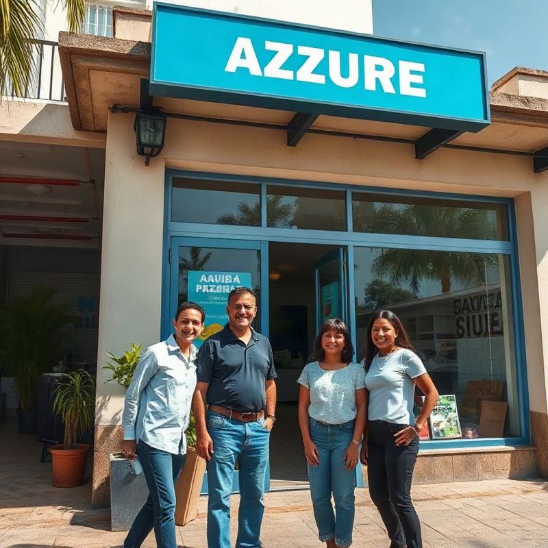 Equipe familiar da Betabnova em frente à loja em Salvador